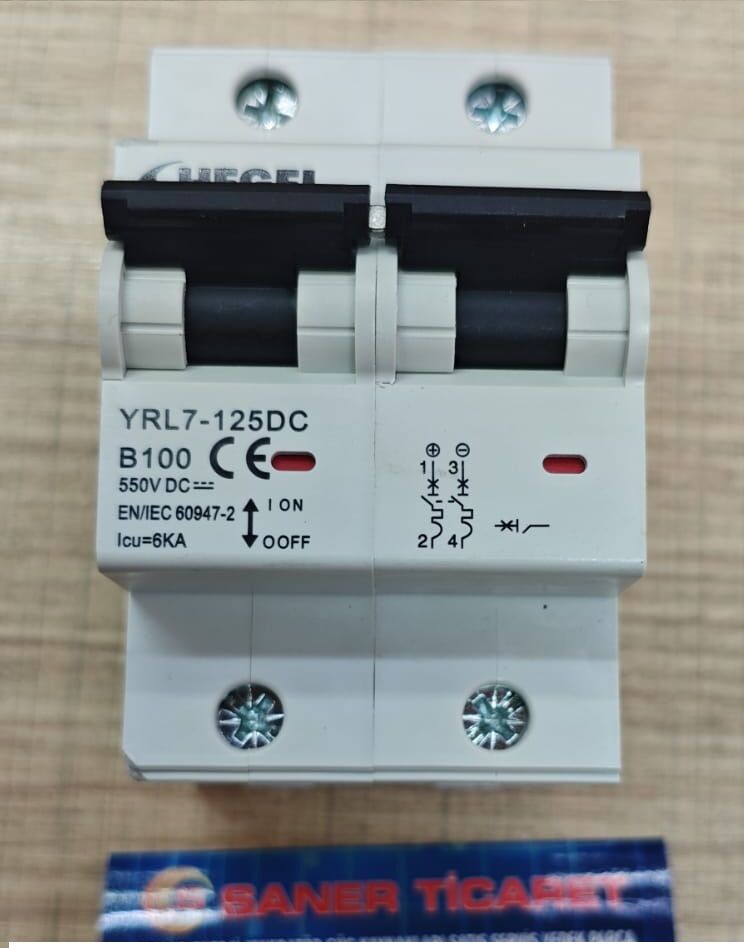DEVRE KESİCİ 100 AMPER DC OTOMATİK SİGORTA 550 VDC RAY TİP