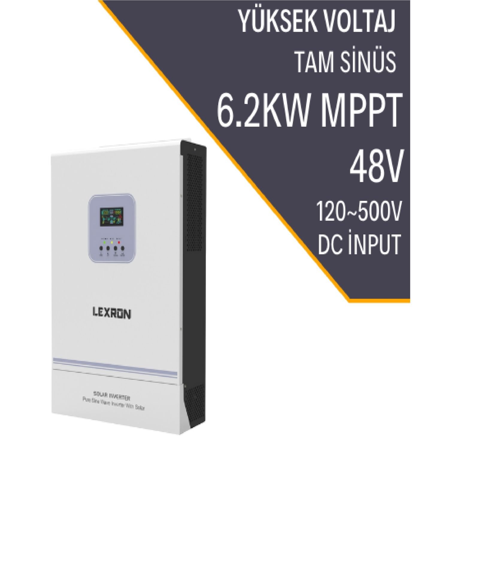 6200 WAT İNVERTÖR TAM SİNÜS 48 VOLT LEXRON 6.2 KW MPPT