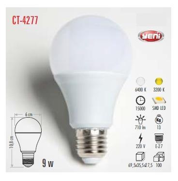 Cata 9 Watt Led Ampul   CT-4277